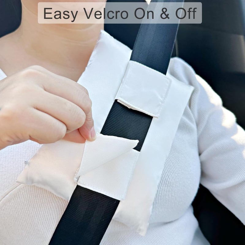 HapiPoppy Port Pillows Chemo Port Pillow for Seatbelt Pacemaker Chest Protector Chemo Patients Cancer Open-Heart Incision Recovery Post Surgery Support Cushion Gifts, Silky Satin Ivory - Image 2